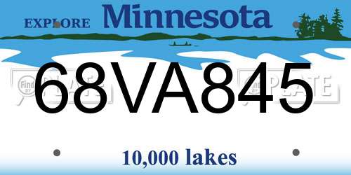 68VA845 Minnesota License Plate