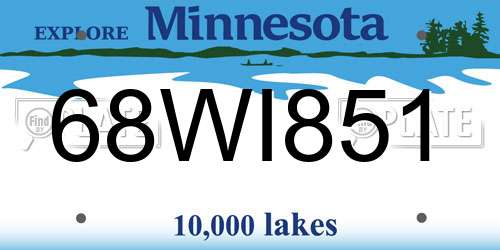 68WI851 Minnesota License Plate
