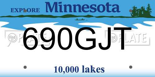 690GJT Minnesota License Plate