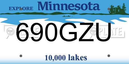 690GZU Minnesota License Plate