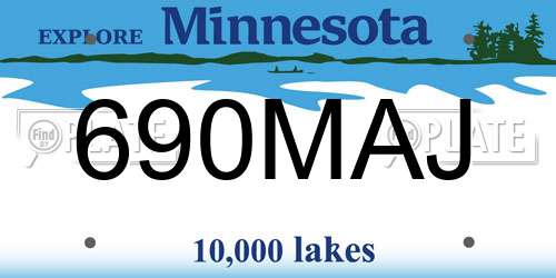 690MAJ Minnesota License Plate