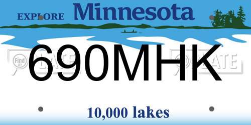 690MHK Minnesota License Plate
