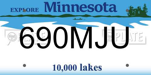 690MJU Minnesota License Plate