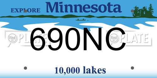 690NC Minnesota License Plate