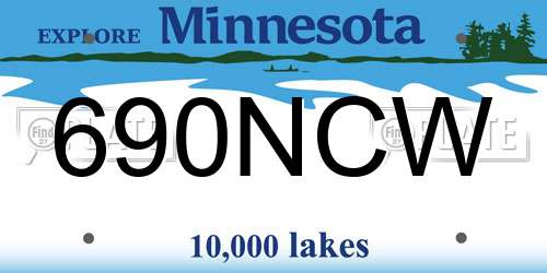 690NCW Minnesota License Plate