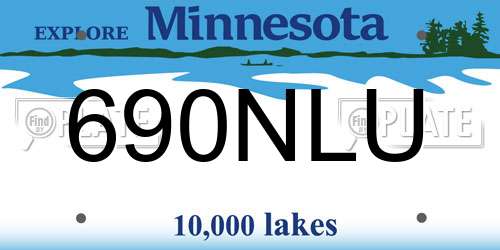 690NLU Minnesota License Plate