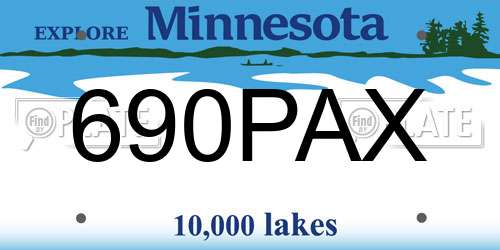 690PAX Minnesota License Plate
