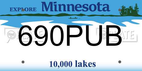 690PUB Minnesota License Plate