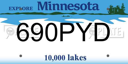 690PYD Minnesota License Plate