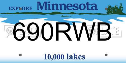 690RWB Minnesota License Plate