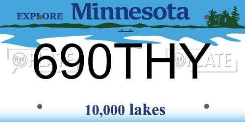 690THY Minnesota License Plate
