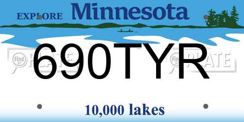 690TYR Minnesota License Plate