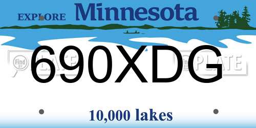 690XDG Minnesota License Plate