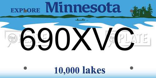 690XVC Minnesota License Plate