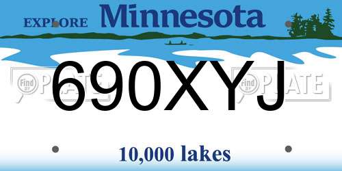 690XYJ Minnesota License Plate