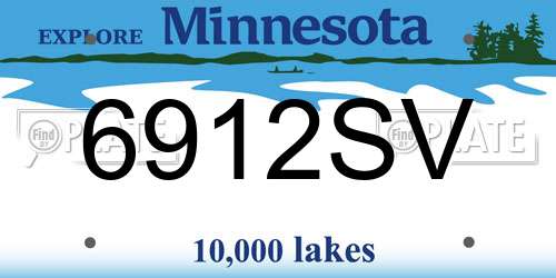 6912SV Minnesota License Plate