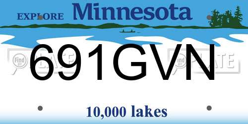 691GVN Minnesota License Plate
