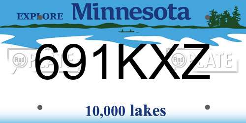 691KXZ Minnesota License Plate