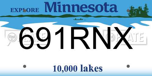 691RNX Minnesota License Plate