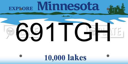 691TGH Minnesota License Plate