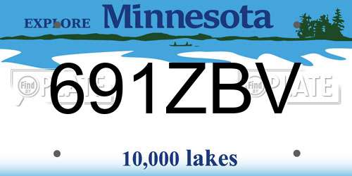 691ZBV Minnesota License Plate