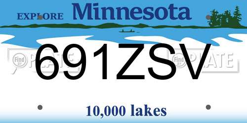 691ZSV Minnesota License Plate