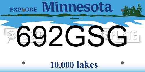 692GSG Minnesota License Plate