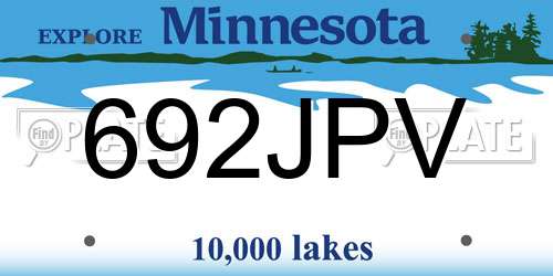 692JPV Minnesota License Plate