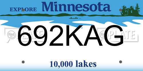 692KAG Minnesota License Plate