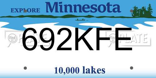 692KFE Minnesota License Plate