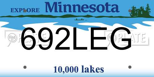 692LEG Minnesota License Plate