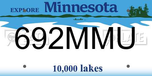 692MMU Minnesota License Plate