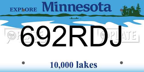 692RDJ Minnesota License Plate