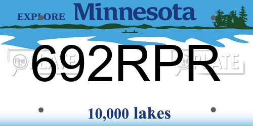 692RPR Minnesota License Plate