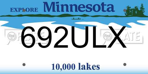 692ULX Minnesota License Plate