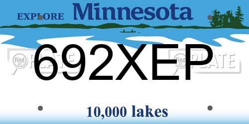 692XEP Minnesota License Plate