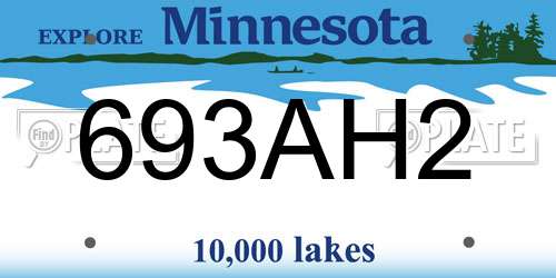 693AH2 Minnesota License Plate