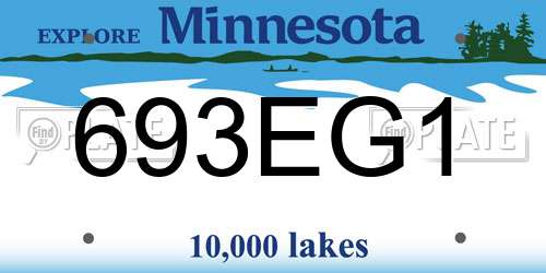 693EG1 Minnesota License Plate