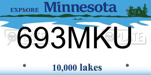 693MKU Minnesota License Plate