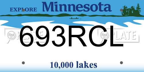 693RCL Minnesota License Plate