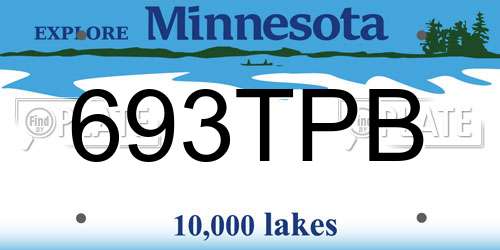 693TPB Minnesota License Plate