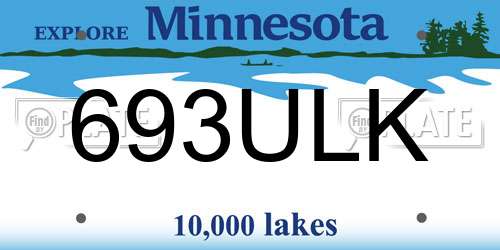 693ULK Minnesota License Plate