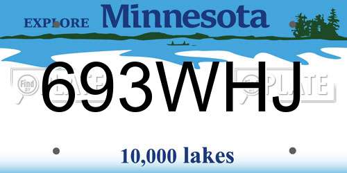 693WHJ Minnesota License Plate