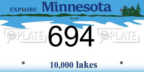 694 Minnesota License Plate