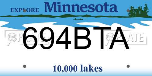 694BTA Minnesota License Plate