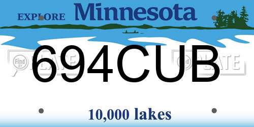694CUB Minnesota License Plate