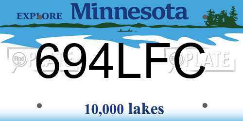 694LFC Minnesota License Plate