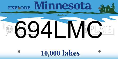 694LMC Minnesota License Plate