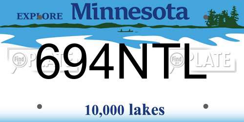 694NTL Minnesota License Plate