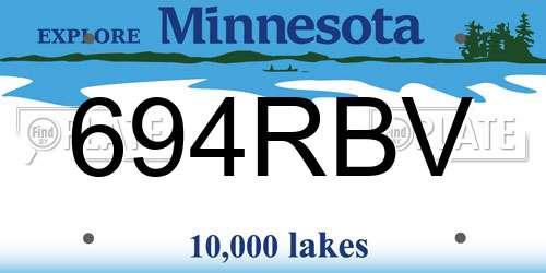 694RBV Minnesota License Plate
